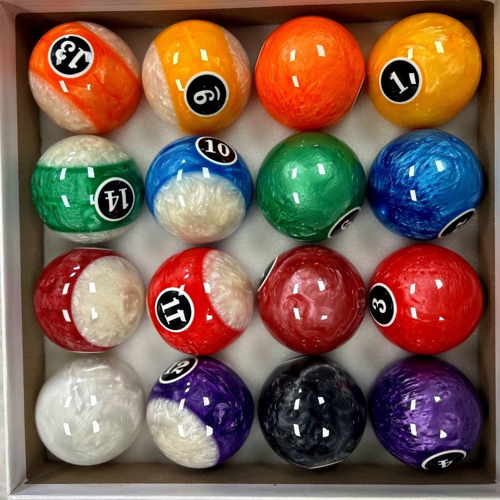 Ambassador Frosted Pearl Billiard Pool Ball Set for Pool Table, Game Rooms